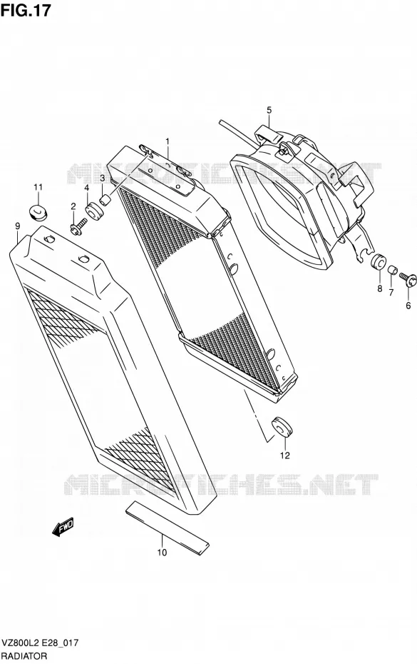 RADIATOR Suzuki MOTO 800 BOULEVARD 2012  VZ800L2(E03,E28,E33)