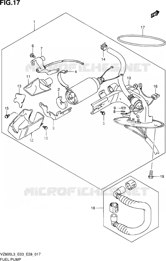BENZINE POMP Suzuki MOTO 800 MARAUDER 2013  VZ800 L3 (E03,E28,E33)