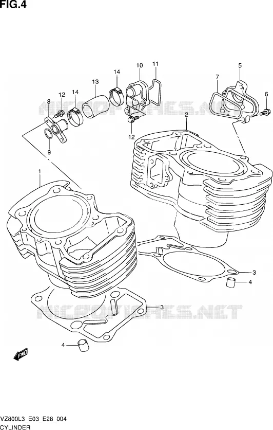 CILINDER Suzuki MOTO 800 MARAUDER 2013  VZ800 L3 (E03,E28,E33)