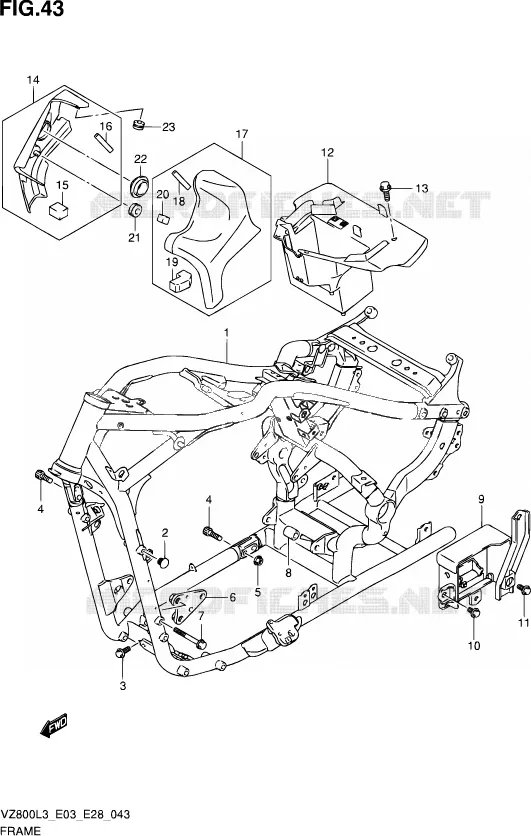FRAME Suzuki MOTO 800 MARAUDER 2013  VZ800 L3 (E03,E28,E33)