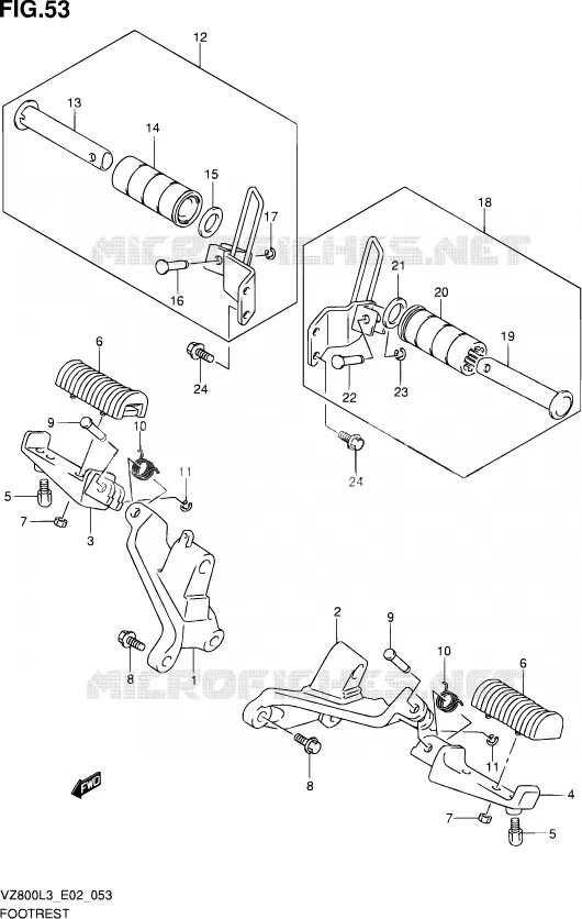 FOOTREST Suzuki MOTO 800 INTRUDER 2015  VZ800 L3 (E19)