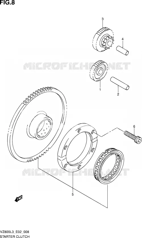STARTMOTOR CLUTCH Suzuki MOTO 800 MARAUDER 2013  VZ800 L3 (E24)