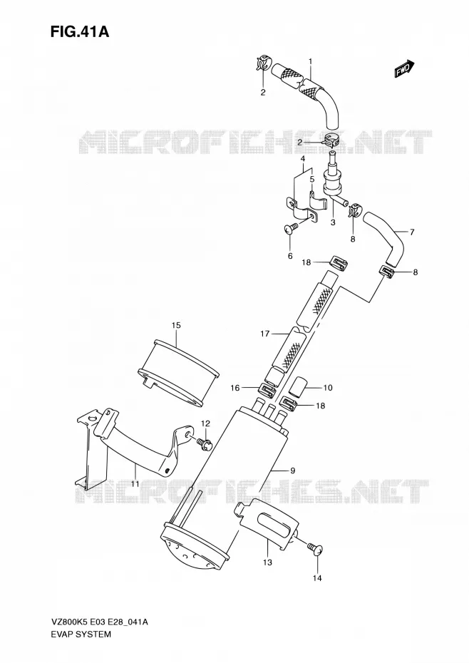 FUEL EVAP SYSTEM (MODEL K9) Suzuki MOTO 800 MARAUDER 2008  VZ800Z K8 (E03,E28,E33)