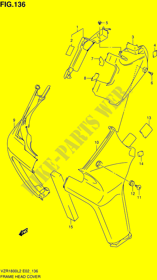 FRONT FRAME COVER (VZR1800L2 E02) voor Suzuki INTRUDER 1800 2012