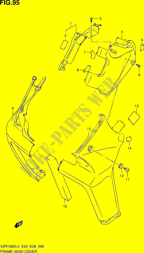 FRONT FRAME COVER (VZR1800L4 E33) voor Suzuki INTRUDER 1800 2014
