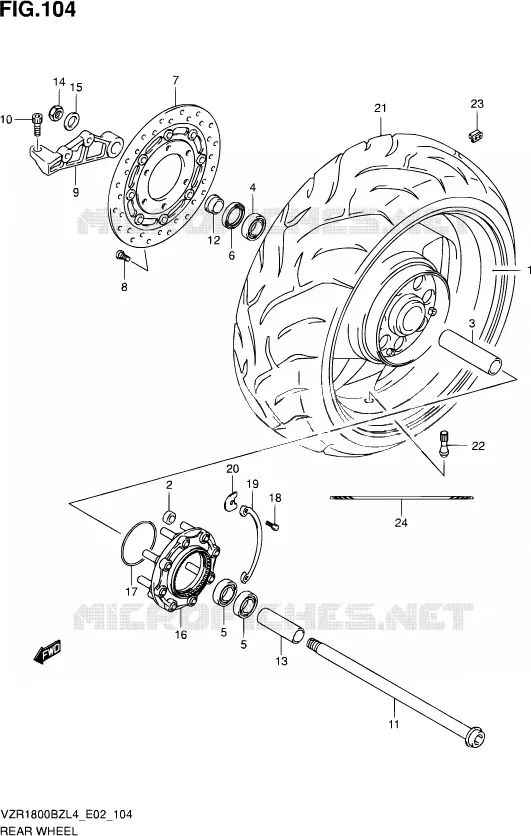 ACHTERWIEL Suzuki MOTO 1800 INTRUDER 2014  VZR1800BZ L4 (E19)