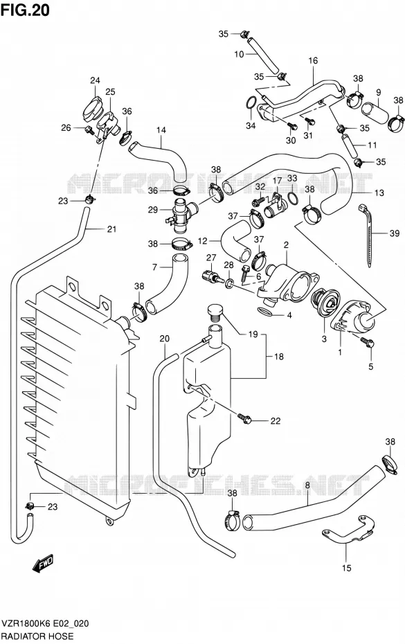 RADIATOR SLANG Suzuki MOTO 1800 INTRUDER 2009  VZR1800UFK9