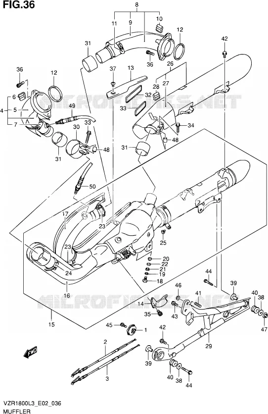 GELUIDDEMPER (VZR1800ZUFL3 E19) Suzuki MOTO 1800 INTRUDER 2013  VZR1800Z L3 (E19)