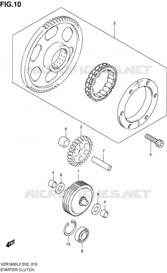 STARTMOTOR CLUTCH Suzuki MOTO 1800 INTRUDER 2012  VZR1800ZUFL2(E19)