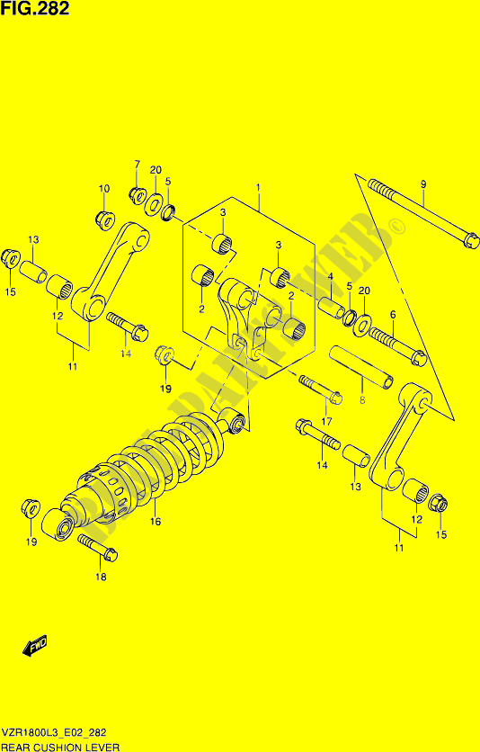 SCHOKBREKER AANEENSCHAKELING (VZR1800ZUFL3 E19) voor Suzuki INTRUDER 1800 2013